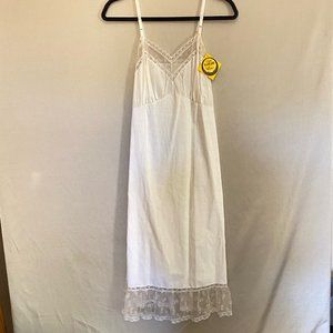Berkshire Vintage White Slip Dress With Lace Trim